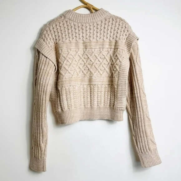 Minkpink Multi-Textured Cropped Knit Sweater Like New - XS - Picture 3 of 11